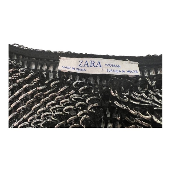 ZARA Metallic textured knit Long Sleeve Top M - Picture 13 of 13